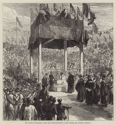 The Duke of Edinburgh laying the Foundation-Stone of the Walker Art Gallery, Liverpool by Sir John Charles Robinson